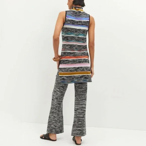 Anthropologie Space Dyed Knit Pant Loungewear Set- Tank & Wide Leg Pants - Picture 3 of 9